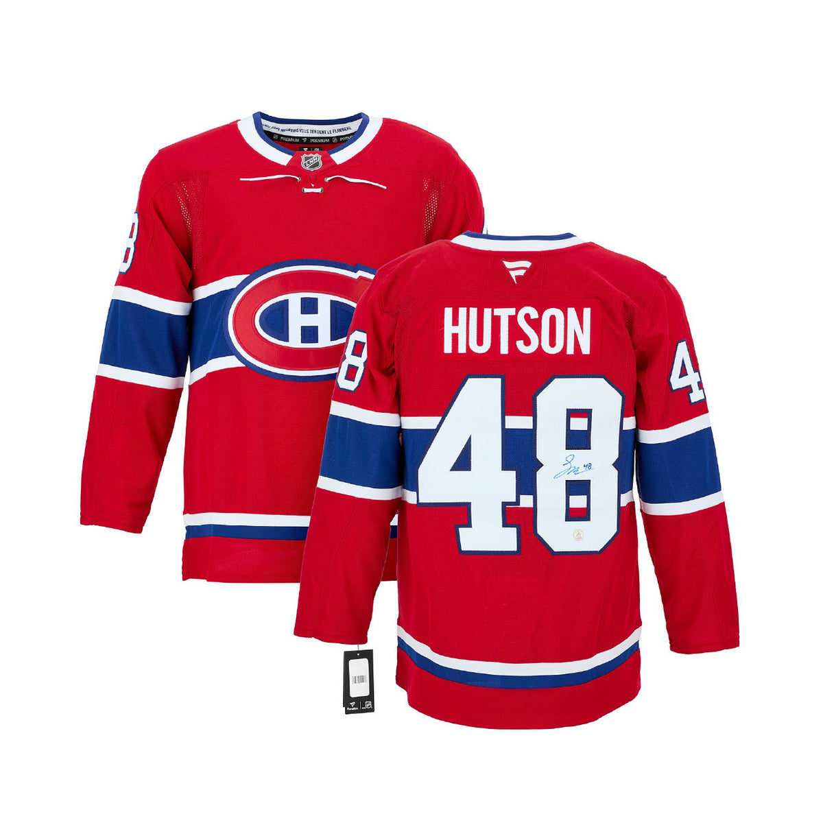 AJ Sports - Lane Hutson Canadiens de Montréal Fanatics Premium Jersey Autographié