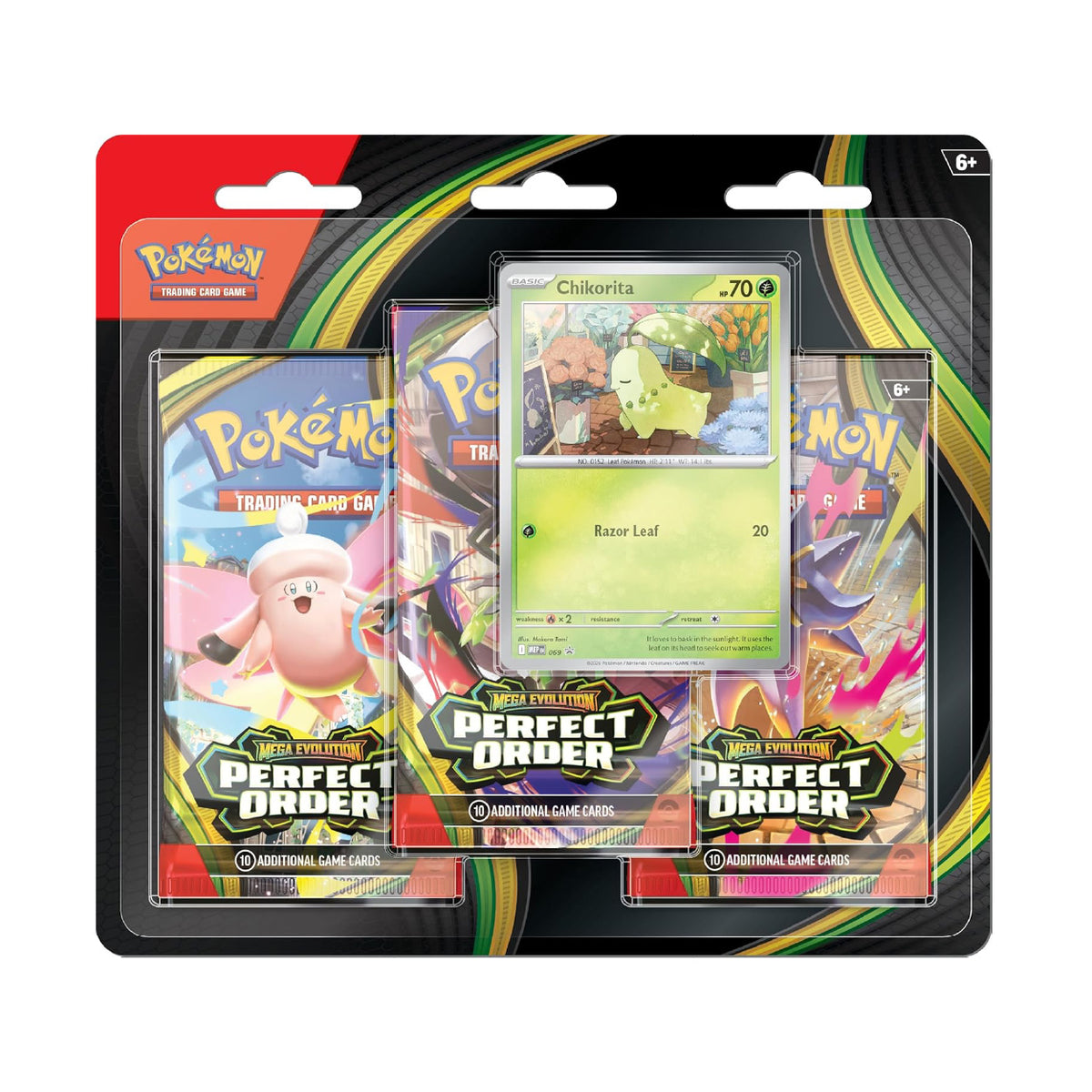 Pokémon - Mega Evolution Perfect Order - Three-Booster blister (Chikorita)