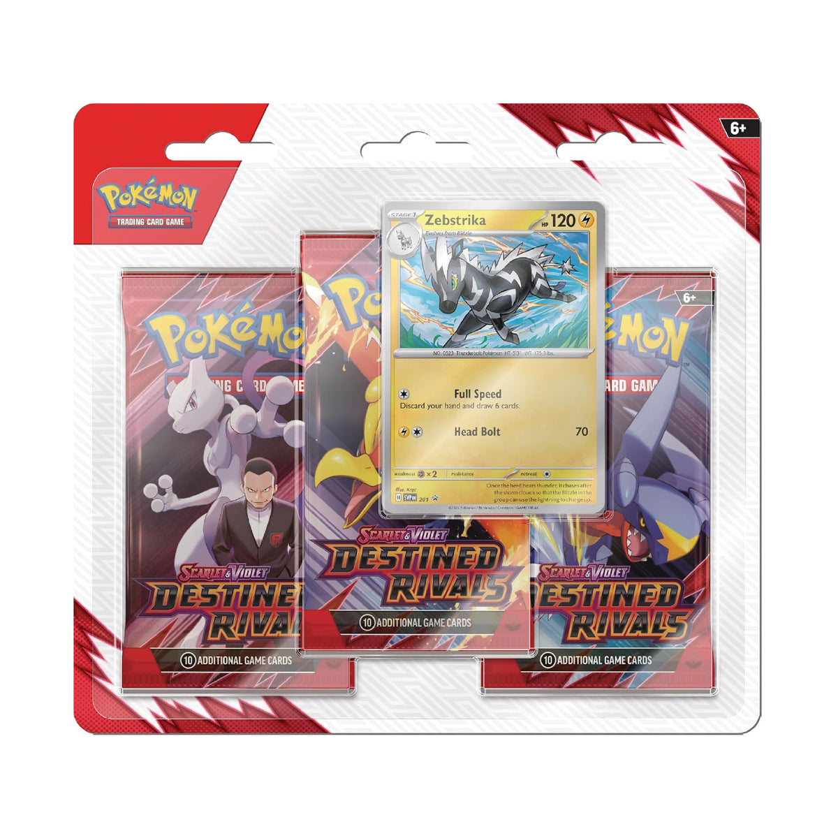 Pokémon - Scarlet & Violet Destined Rivals - Three-Booster blister (Zebstrika)